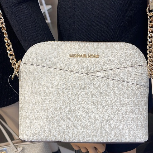 Michael Kors Jet Set Travel Medium Metallic Signature Logo Dome Crossbody NWT - Picture 16 of 16